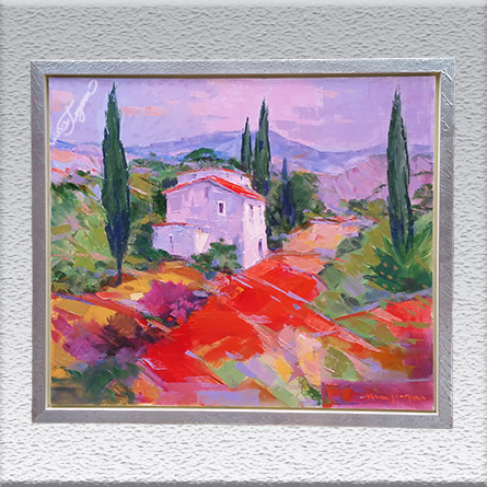 H. J. Menzinger: Toscana Ölgemälde, gerahmt, 67 cm x 77 cm, 980,- €