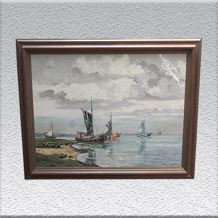 Hans Hentschke: „Morgen bei Greetsiel“ Ölgemälde, gerahmt, 74 cm x 94 cm, 920,- €