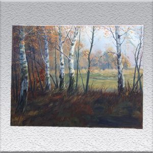 Fritz Stark: Waldrand mit Birken Ölgemälde, ungerahmt, 60 cm x 80 cm, 880,- €