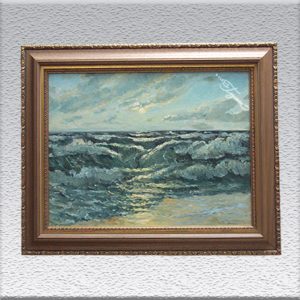 Berthold Mügge: Meeresbrandung Ölgemälde, gerahmt, 60 cm x 75 cm, 390,- €