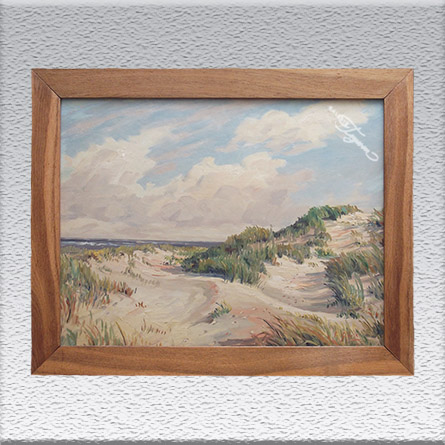 Fritz Stark: Düne (um 1965) Ölgemälde, gerahmt (mit massiver Eiche), 72 cm x 92 cm, Angebot 390,- €