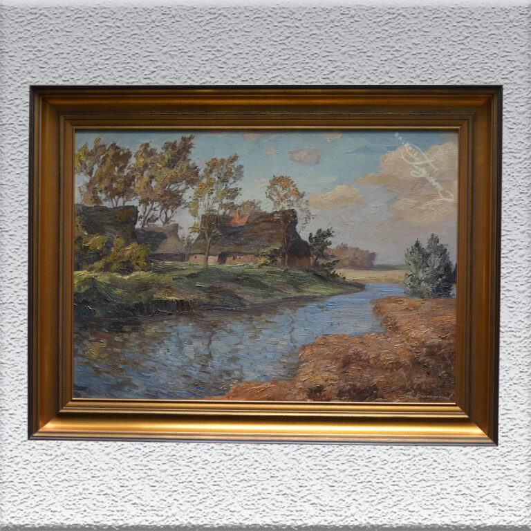 Klaus Bemmer: Bauernhaus am Fluss