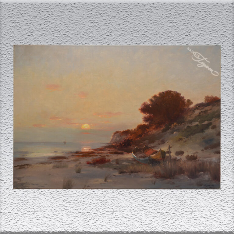 G. König: Sonnenuntergang an der Ostsee, Ölgemälde, ungerahmt