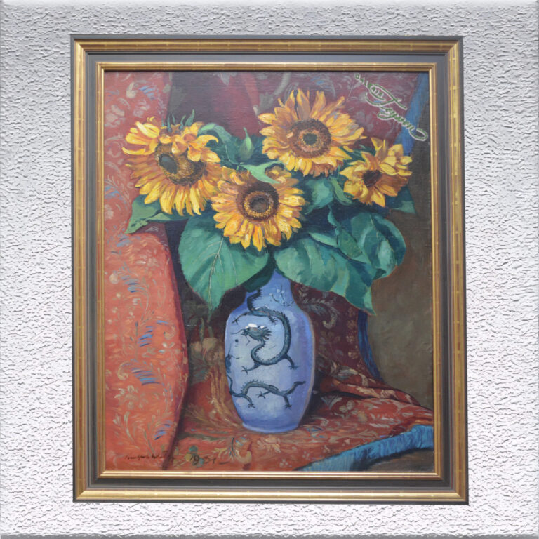 Paul-Ernst Wilke: Sonnenblumen mit chinesischer-Vase