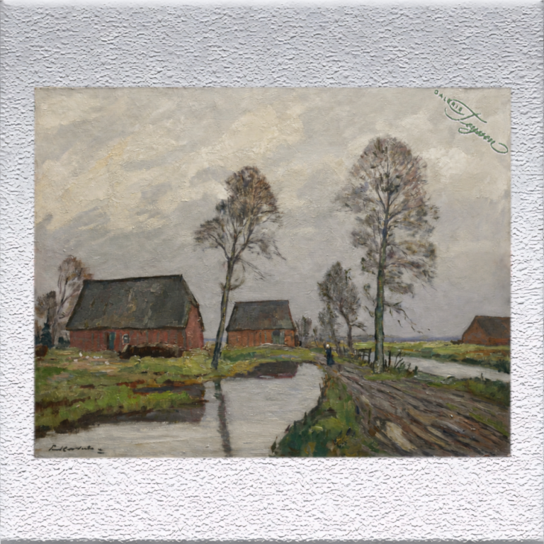Paul-Ernst Wilke: Landschaft mit Bauernhof - Ölgemälde, ungerahmt