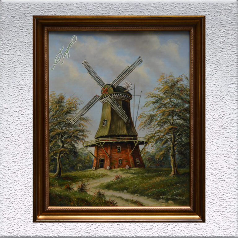 K. A. Gottwald: Mühle | Ölgemälde, gerahmt